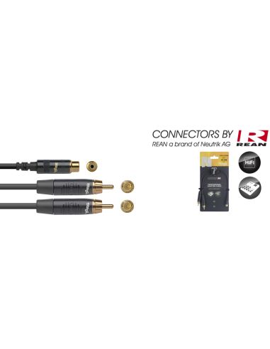 Adapteris REAN 2xRCA/M - RCA/F 10 cm