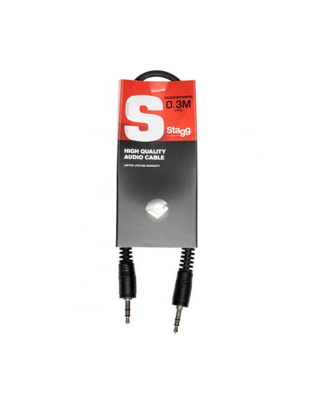 Kabelis Stagg 3.5mm minijack - 3.5mm minijack 30cm SAC030MPSMPSB