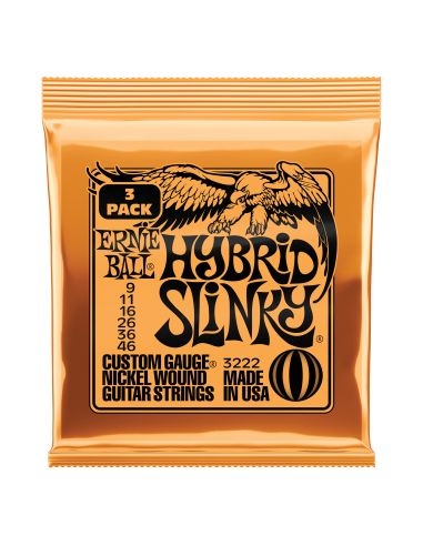 Stygos el. gitarai Ernie Ball Hybrid Slinky 9-46 (3 komplektai)