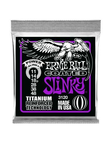 Stygos el. gitarai Ernie Ball Power Slinky Coated Titanium 11-48