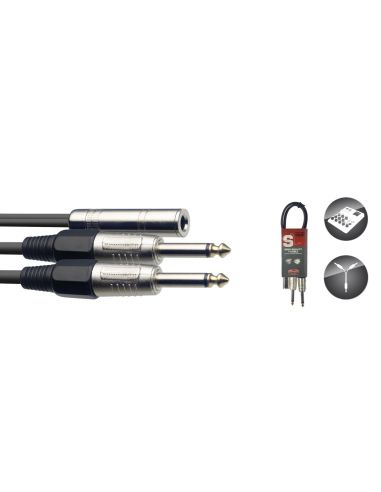 Y cable, jack/jack (f/m), 50 cm (1.6') Stagg SYC050/JS2P E