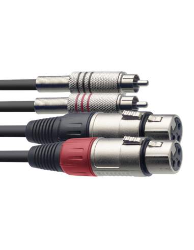 Twin cable, XLR/RCA (f/m), 3 m (10')