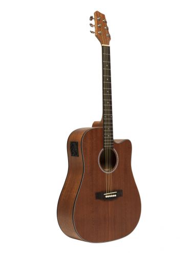 Electro-acoustic dreadnought guitar with cutaway