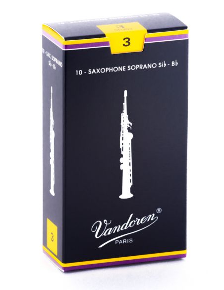 Box of 10 trad soprano sax reeds n 3