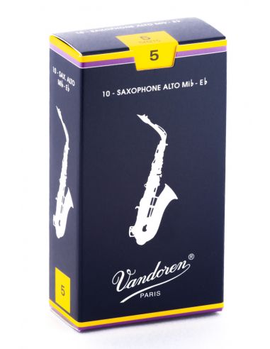 Box of 10 trad alto sax reeds n 5