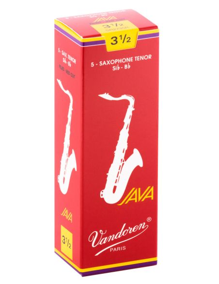 box of 5 tenor java red cut reeds 3,5