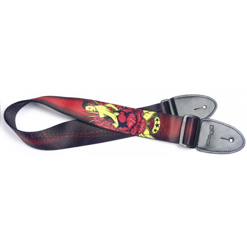 Guitar strap Stagg STE PINUP BRGY