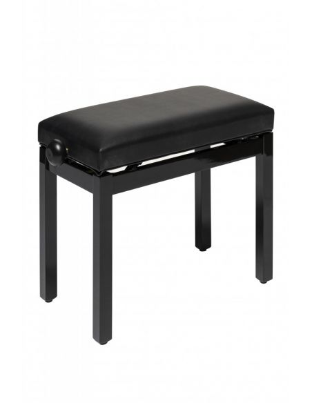 Highgloss black piano bench with black vinyl top