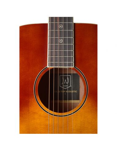 Dark cherryburst acoustic auditorium guitar with solid spruce top, Bessie  series