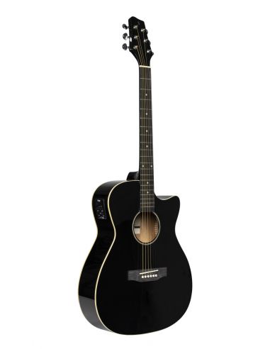 Cutaway acoustic-electric auditorium guitar, black