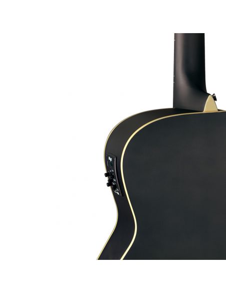 Cutaway acoustic-electric auditorium guitar, black, left-handed model