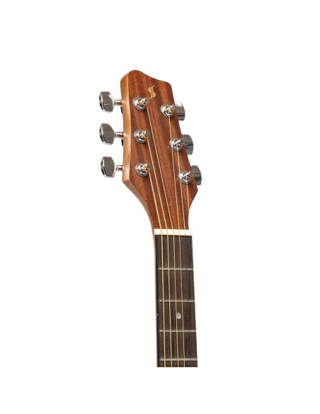 Acoustic dreadnought travel guitar, sapele, natural finish