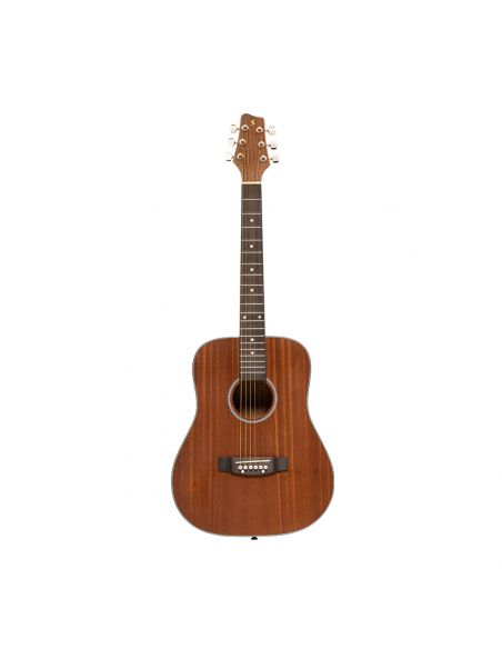 Acoustic dreadnought travel guitar, sapele, natural finish