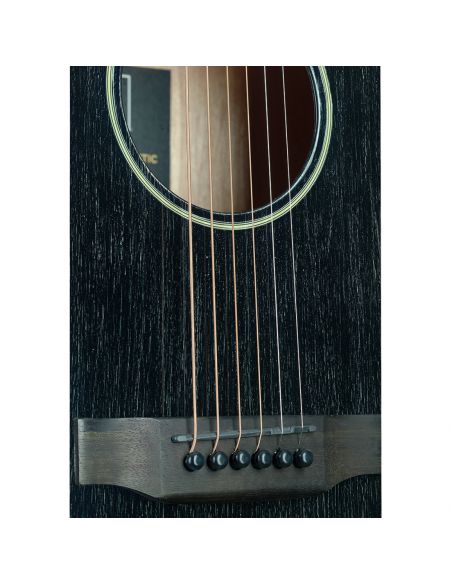 Cutaway acoustic-electric dreadnought guitar with solid mahogany top, Yakisugi series