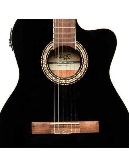 SCL60 cutaway acoustic-electric classical guitar with B-Band 4-band EQ, black