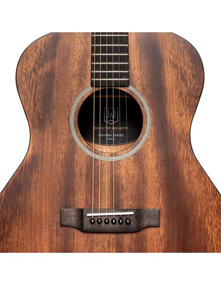 Acoustic auditorium guitar with solid mahogany top, Dovern series