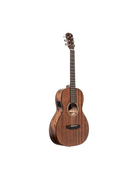 Acoustic-electric parlor guitar with solid mahogany top, Dovern series