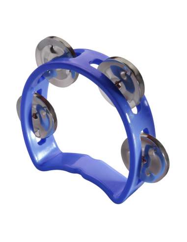 Plastic cutaway mini tambourine with 4 jingles