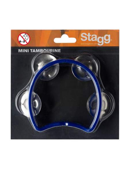 Plastic cutaway mini tambourine with 4 jingles