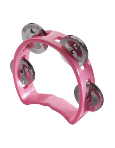 Plastic cutaway mini tambourine with 4 jingles