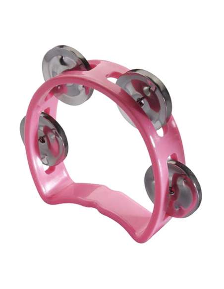 Plastic cutaway mini tambourine with 4 jingles