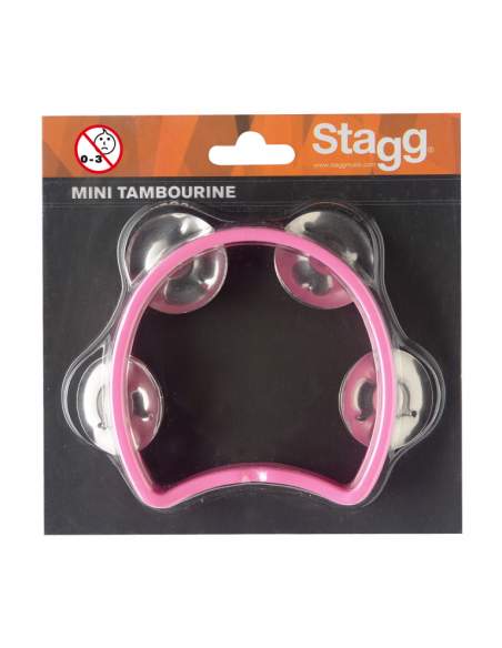 Plastic cutaway mini tambourine with 4 jingles