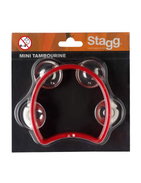 Plastic cutaway mini tambourine with 4 jingles