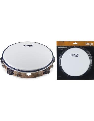 10" Tuneable plastic tambourine with 2 rows of jingles