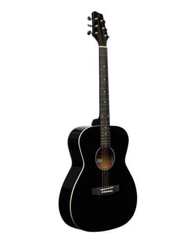 Auditorium guitar with basswood top, black