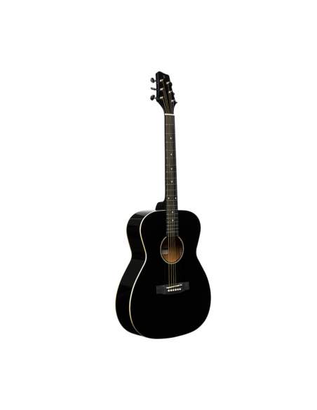 Auditorium guitar with basswood top, black