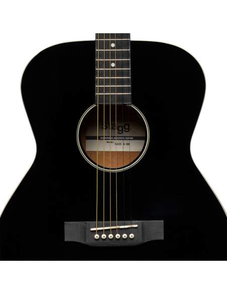 Auditorium guitar with basswood top, black