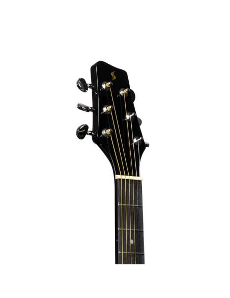 Auditorium guitar with basswood top, black