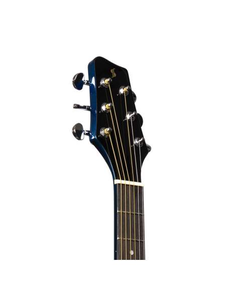 Auditorium guitar with basswood top, blue