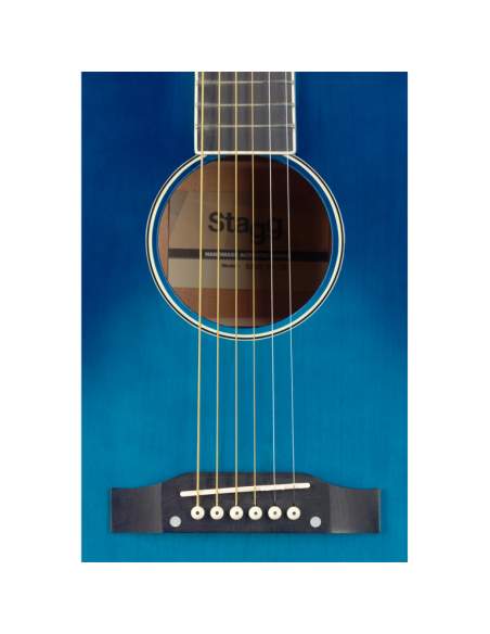 Slope Shoulder dreadnought guitar, transparent blue