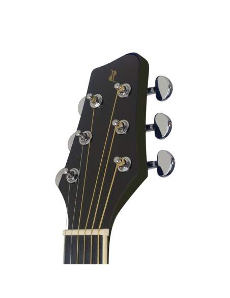 Auditorium guitar with basswood top, black, left-handed model