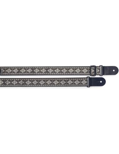 Woven nylon guitar strap with cross pattern