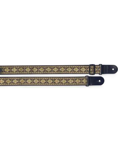 Woven nylon guitar strap with cross pattern