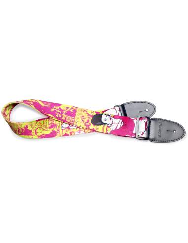 Terylene guitar strap with "Pop girl" pattern