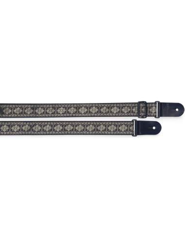 Woven nylon guitar strap with cross pattern