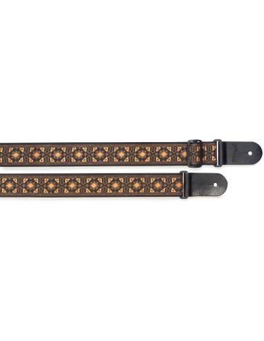 Woven nylon guitar strap with flower pattern