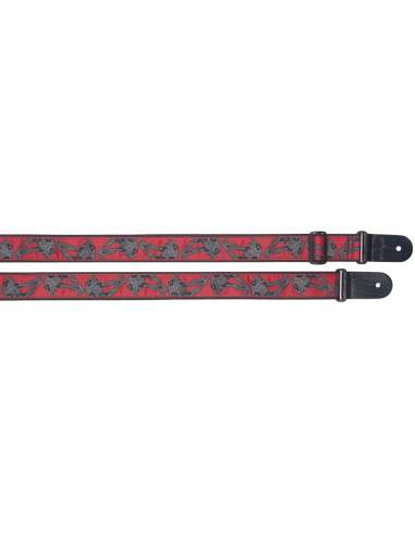 Woven nylon guitar strap with "Beast skull" pattern