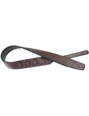 Dark brown padded leatherette guitar strap