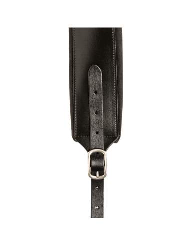 black leather padded guitar strap