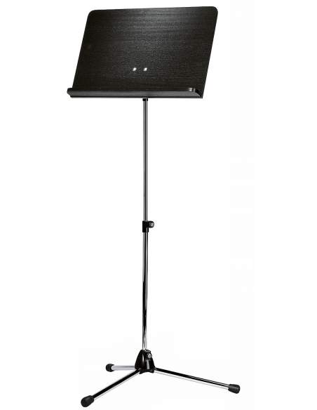 K&M 118/1 chrome stand, black wooden desk