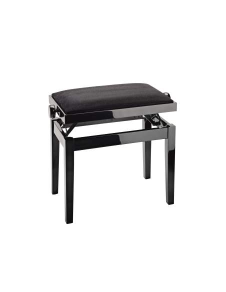 K&M 13901 bench black glossy finish, seat black velvet