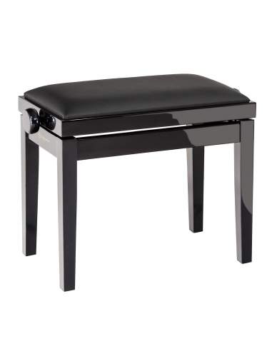 K&M 13911 bench black glossy finish, seat black imitation leather