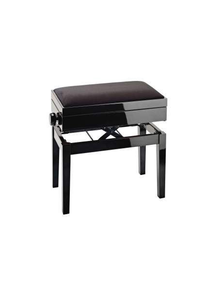 K&M 13950 bench black glossy finish, seat black velvet