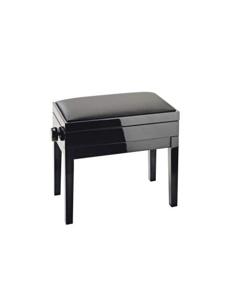 K&M 13951 bench black glossy finish, seat black imitation leather