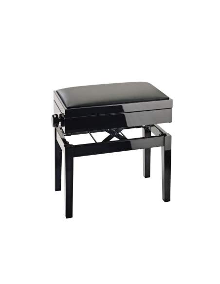 K&M 13951 bench black glossy finish, seat black imitation leather