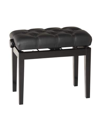 K&M 13981 bench black glossy finish, seat black leather